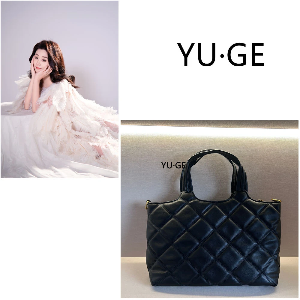 X108 ic手工打造真皮女士新款包     TA0170黑色手提菱格