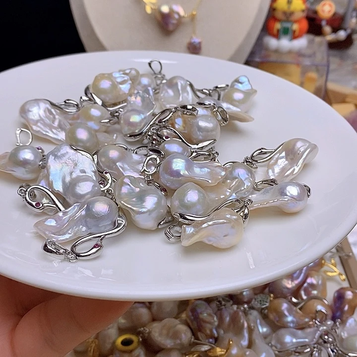 淡水珍珠银S925镶嵌颈饰983