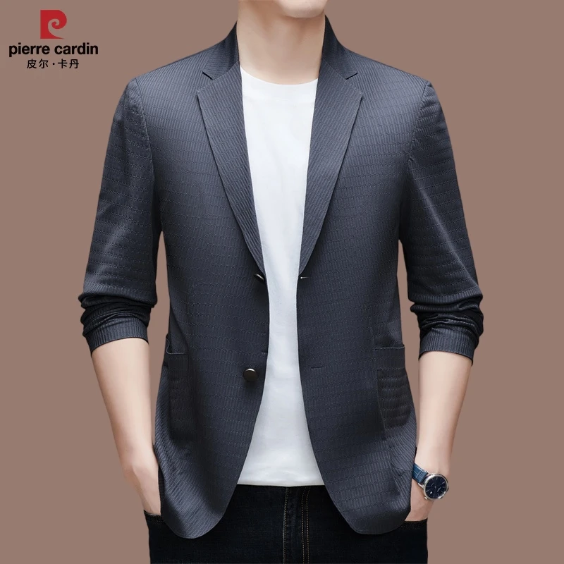 【皮尔卡丹】春秋男士新款西服上衣高档商务休闲无痕弹力单西外套