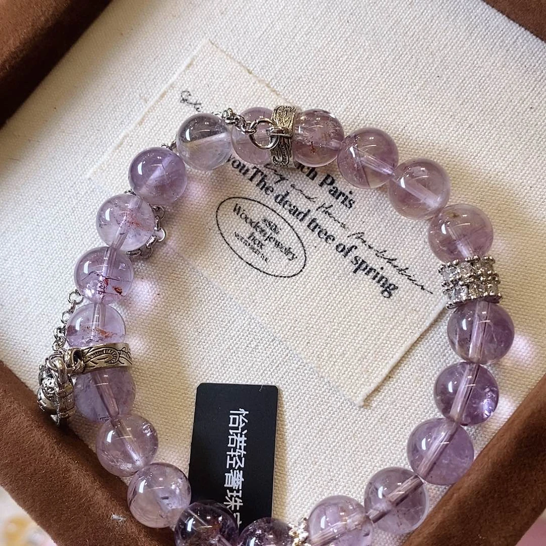 紫晶手链合金紫水晶mq