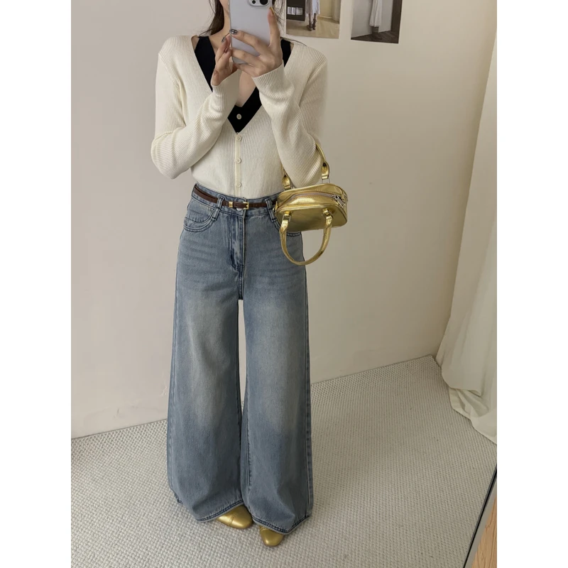 9829蓝调新款阔腿裤