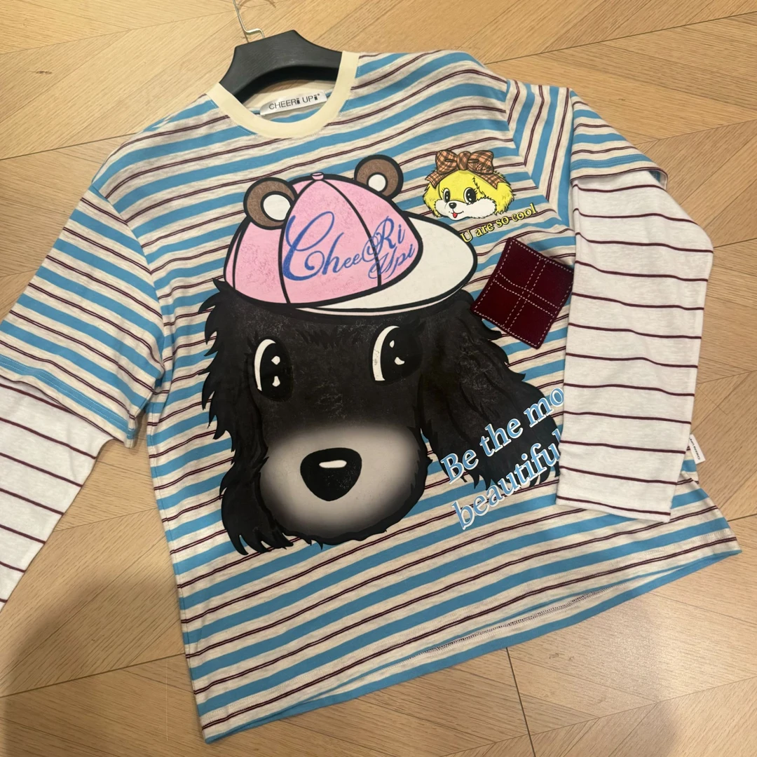 【帽子小狗卫衣-1141-1】R77新款原创刺绣设计卫衣男女同款-114-1