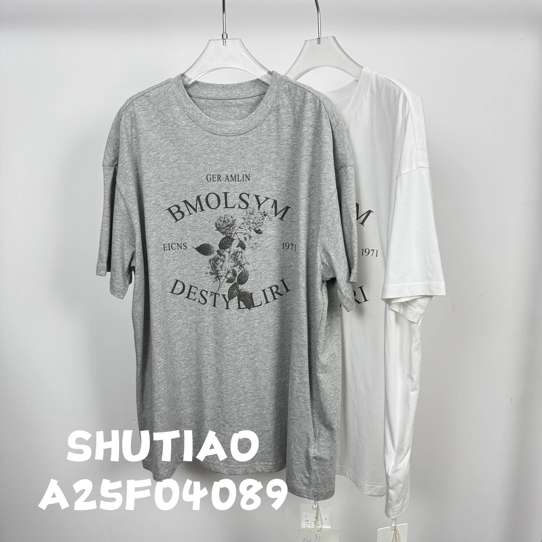 【SHUTIAO】2025夏季：新款小众设计款T恤A25F04089
