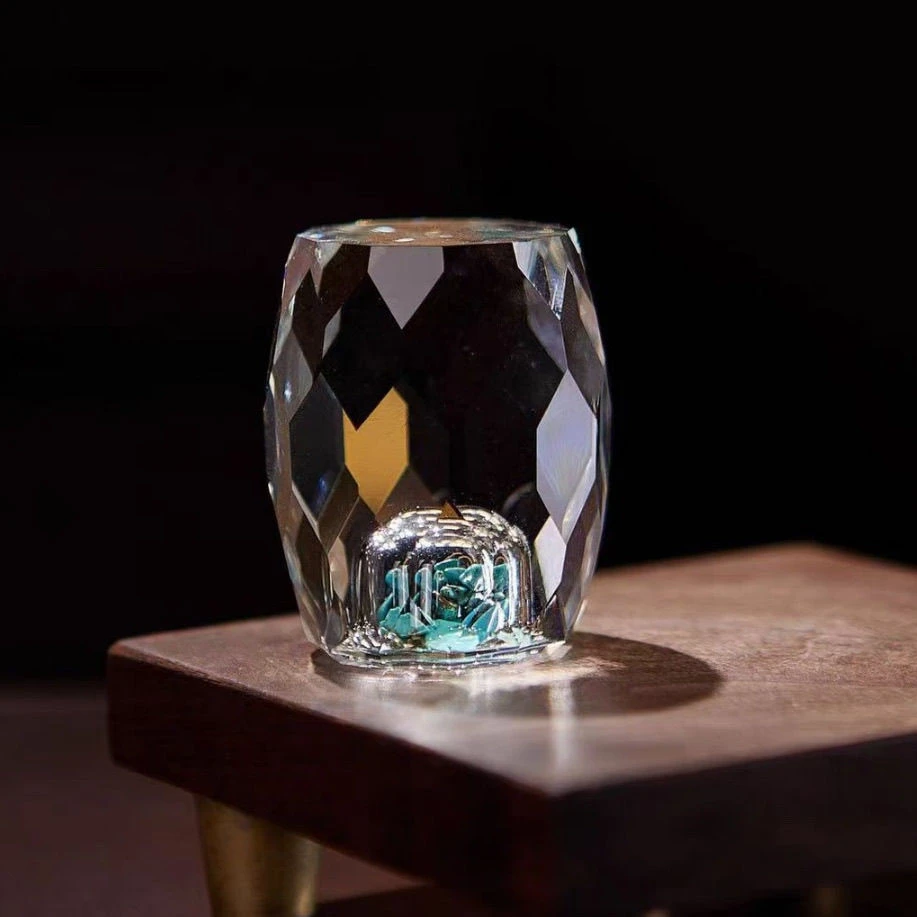 水晶盖置茶道茶器茶宠摆件茶壶盖碗盖托架茶具家用盖碗盖子配件