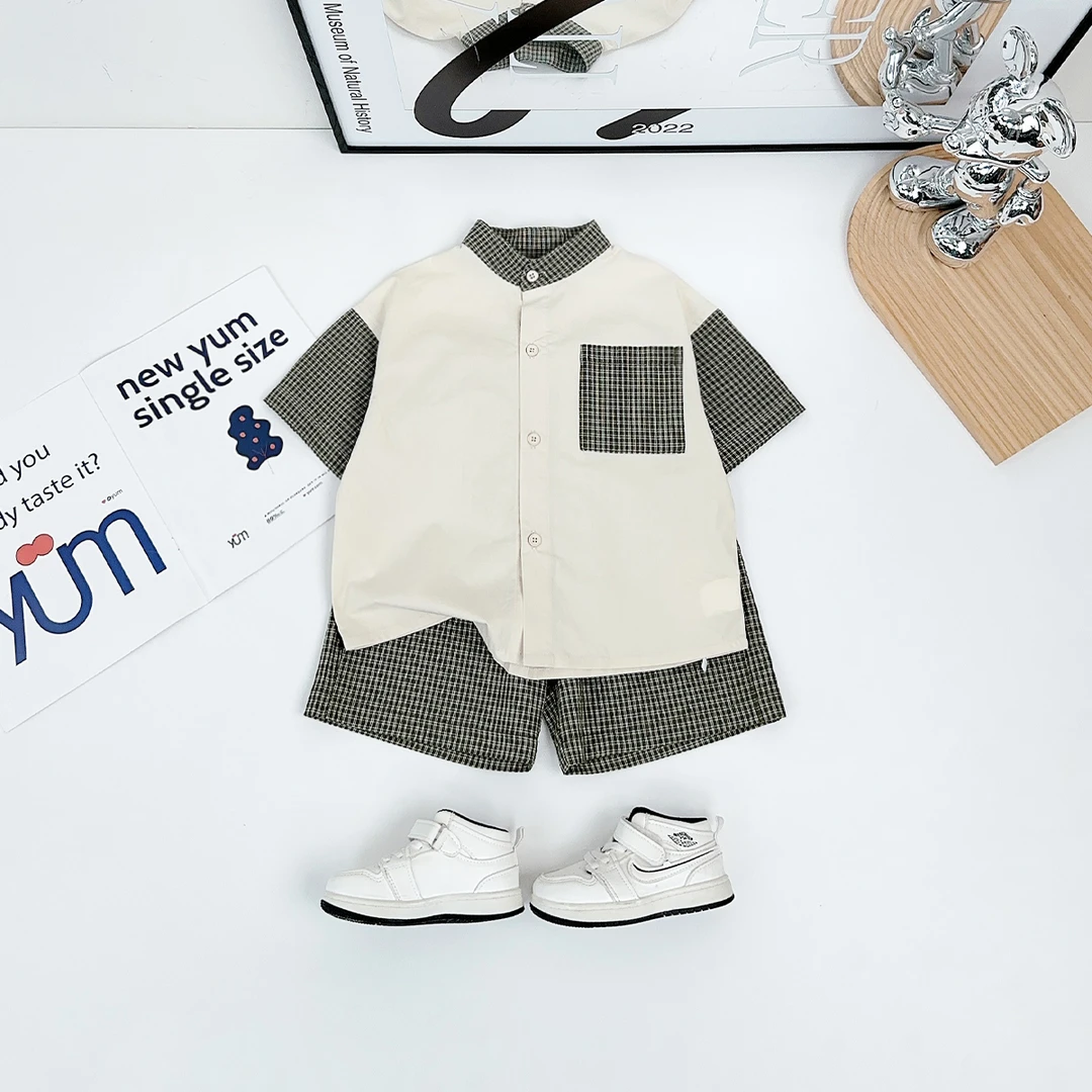 儿童套装夏季2025新款男童短袖两件套洋气潮BQ25508Z悠悠童话童装