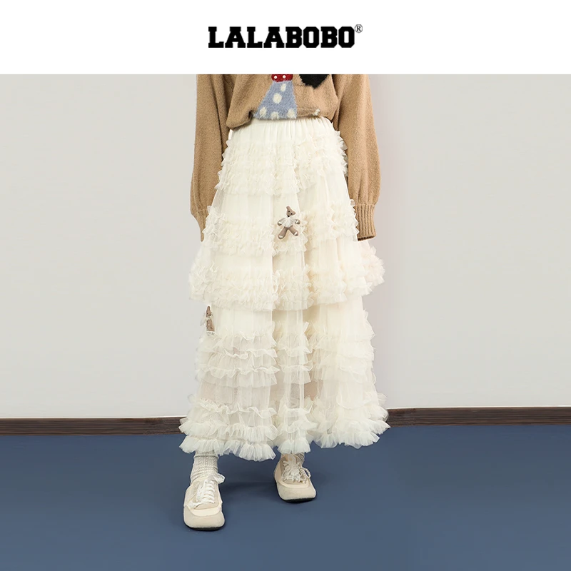 LALA复古小熊网纱半裙RBEC-WXZQ12