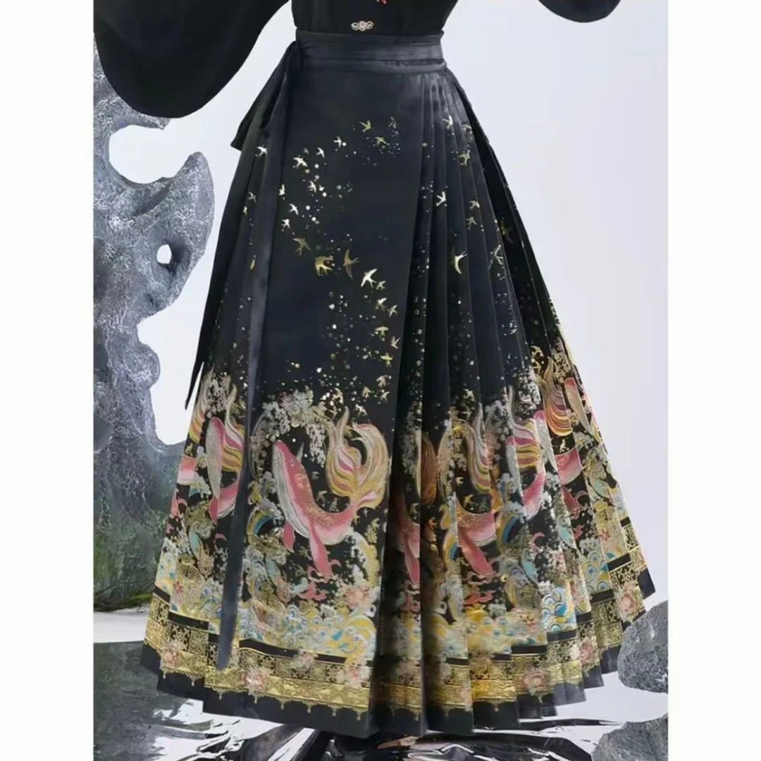 工厂直播(大鱼海棠)汉服新中式日常织金妆花汉元素百搭马面裙