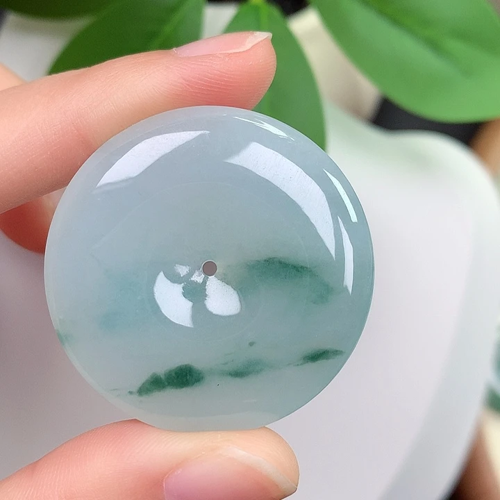 颈饰未镶嵌翡翠平安扣 35.7-5.8mm