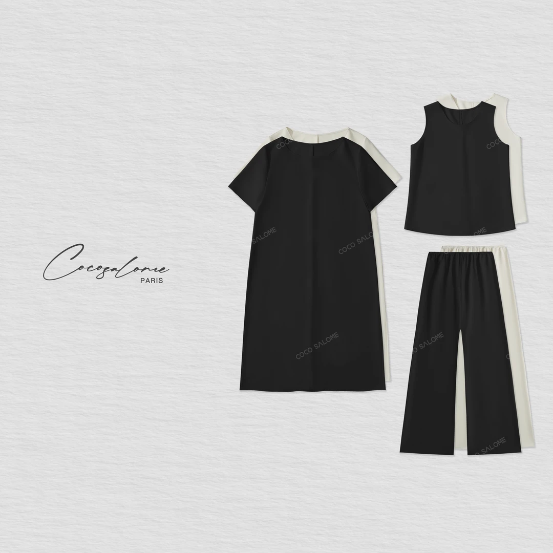 韩彬彬"三醋组合"进口三醋酸夏季轻薄透气简约穿搭四件套1684-1