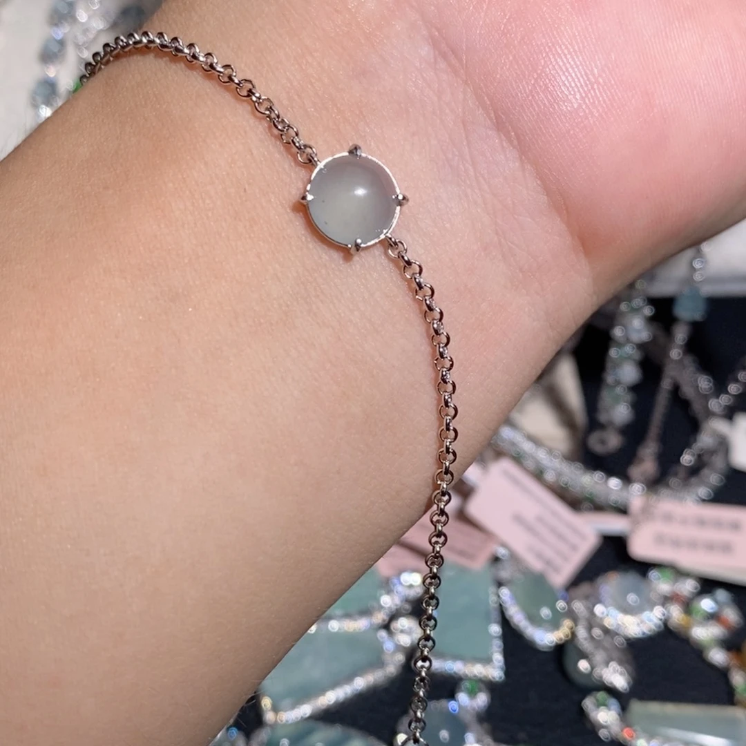 银S925镶嵌手链翡翠k k k