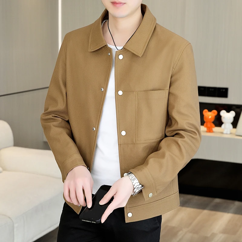 DASELUENA/达司勒娜春秋季外套男士休闲短款夹克衫百搭翻领行政