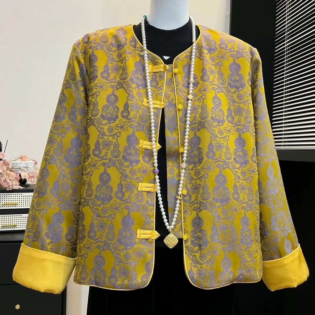 【紫金福腾】中长款复古气质秋冬显瘦上衣紫金福腾