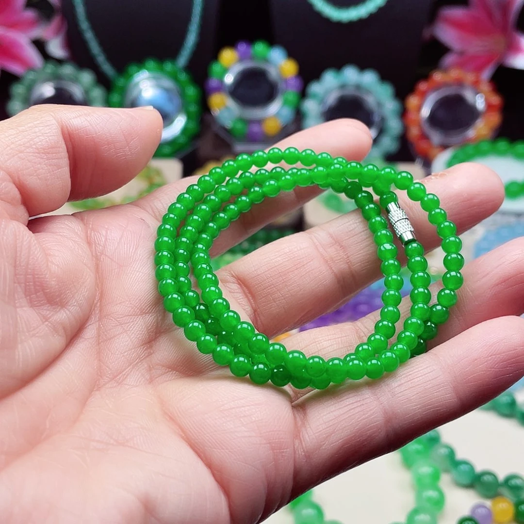 翡翠未镶嵌颈饰卡4.5翡翠珠链男女款01