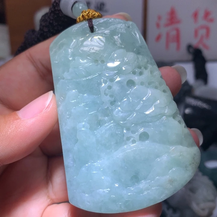 翡翠未镶嵌颈饰保真天然A货翡翠