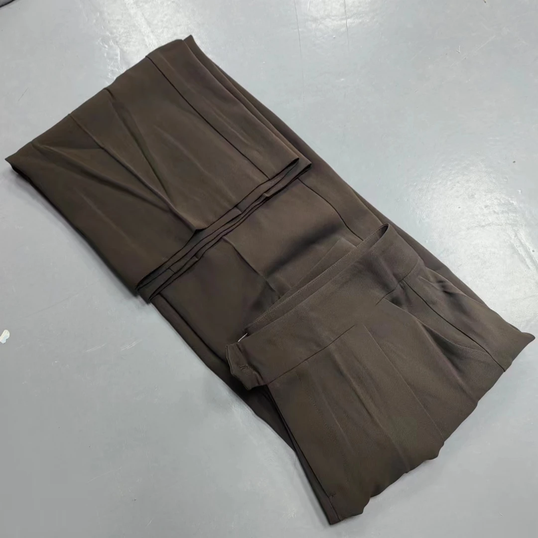 南油玲姐-咖啡色直筒休闲裤68055