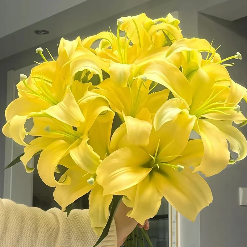 多头【黄天霸】云南A级特大鲜花黄百合香水百合云南昆明基地直发