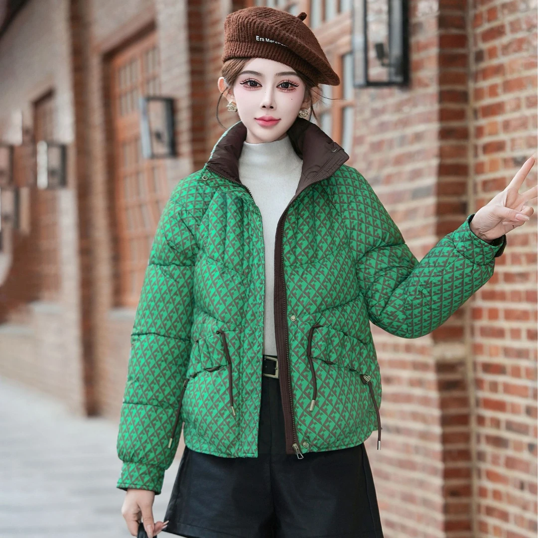 6608秋冬新款时尚轻薄女装韩版高级感保暖棉袄外套