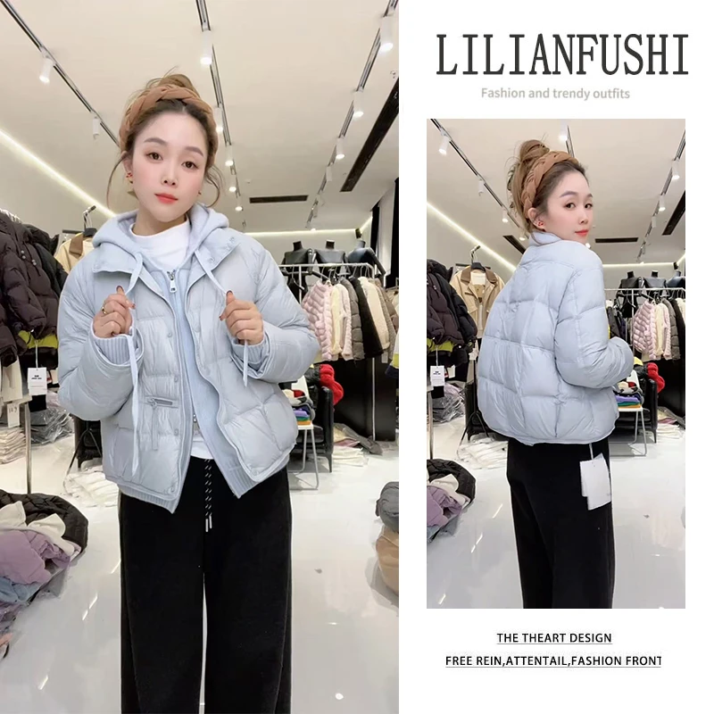 冬季温柔系穿搭女2025新款气质显示保暖棉服外套显瘦休闲裤两件套