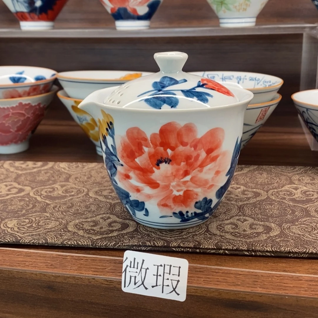 釉下彩老陶泥手工绘制