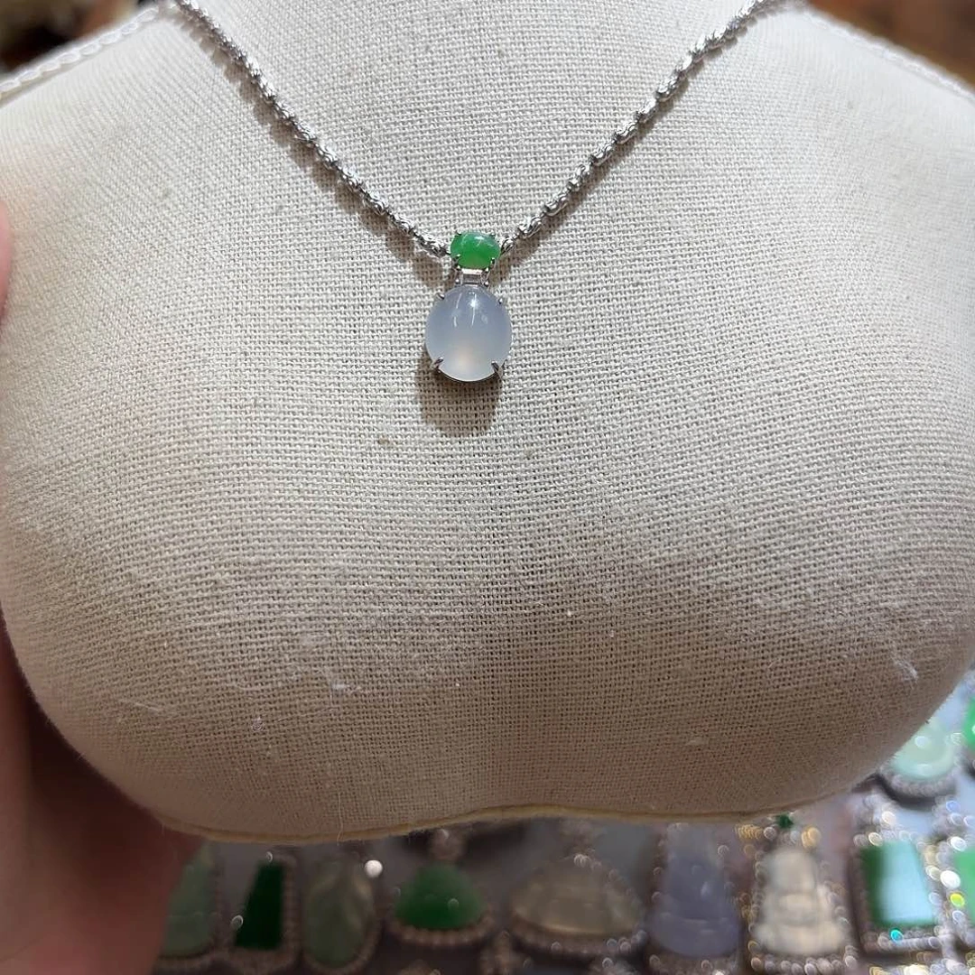 翡翠银S925镶嵌吊坠(不含链)