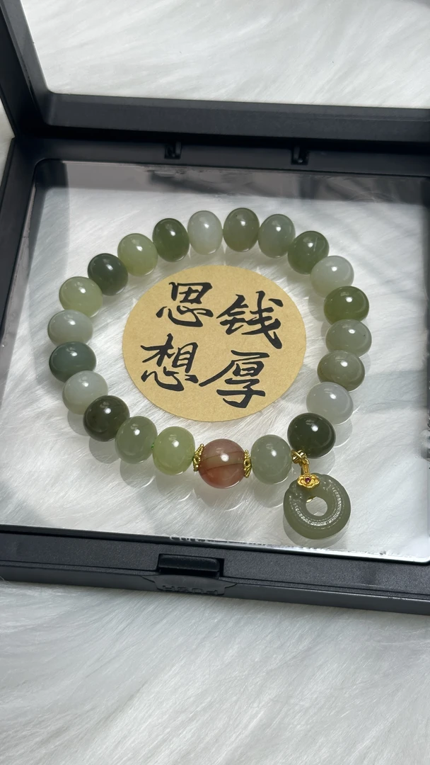 和田玉算盘珠手串