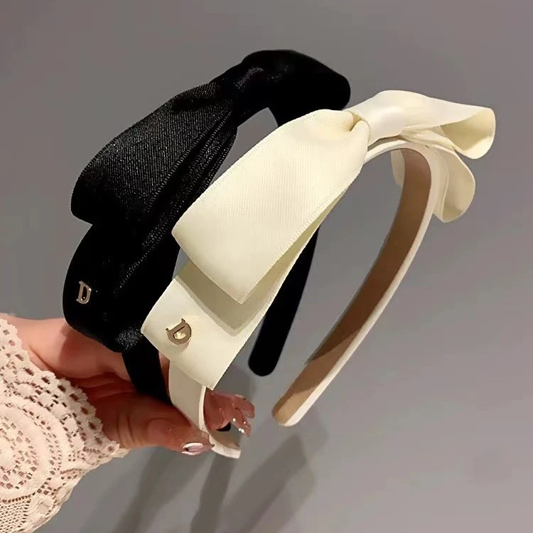 虞书欣同款法式复古蝴蝶结高级感白色发箍高颅顶头箍气质百搭头饰