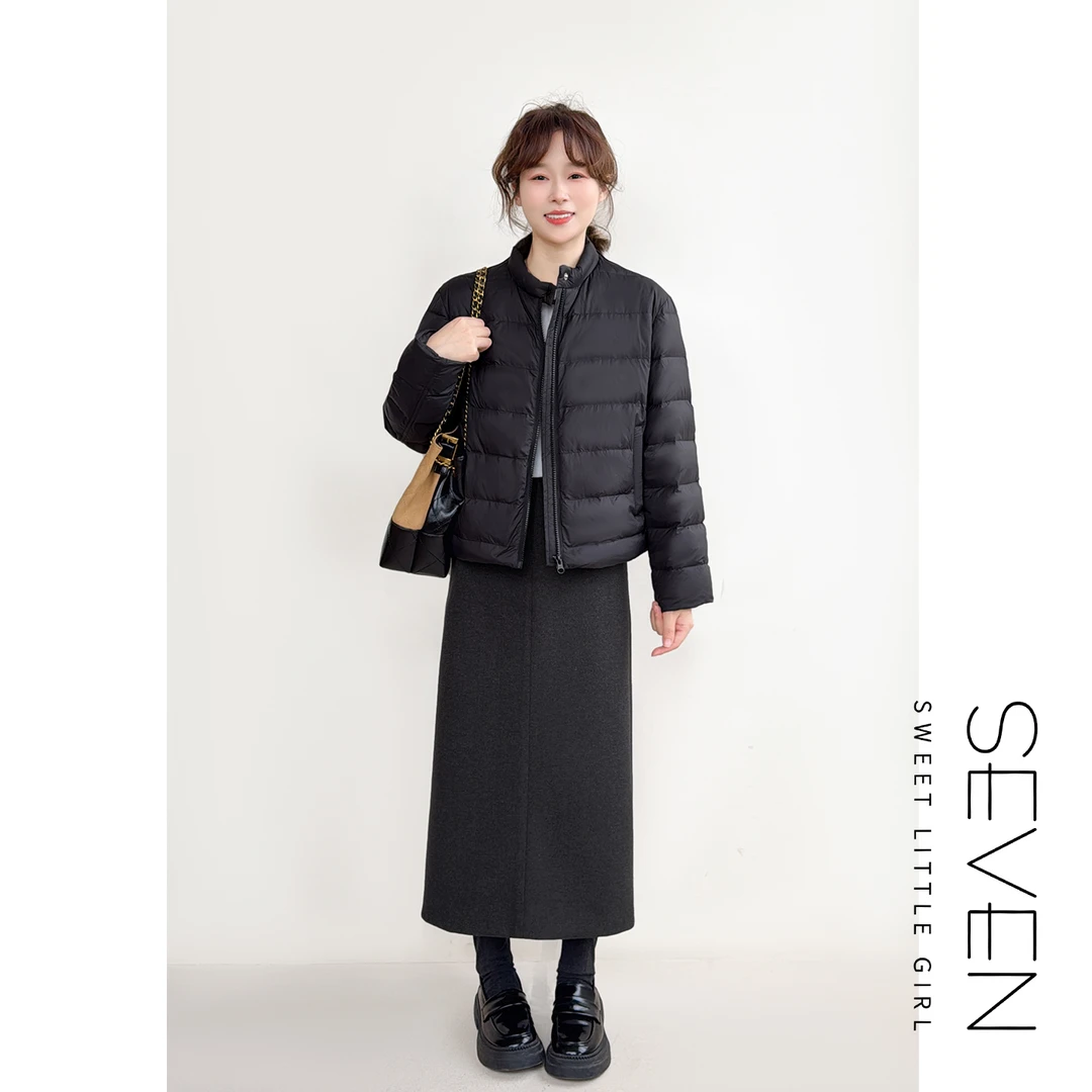 锁温舱⑦七七146小个子秋冬款保暖90白鹅绒内胆女短款羽绒服小美说