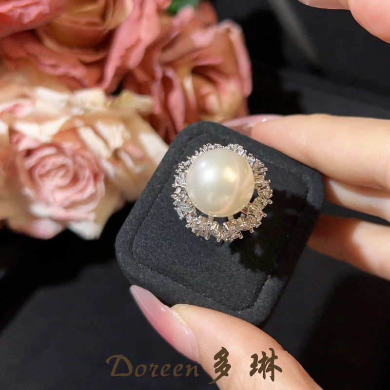 铜合金戒指 白色珠珠花朵戒指HM8211