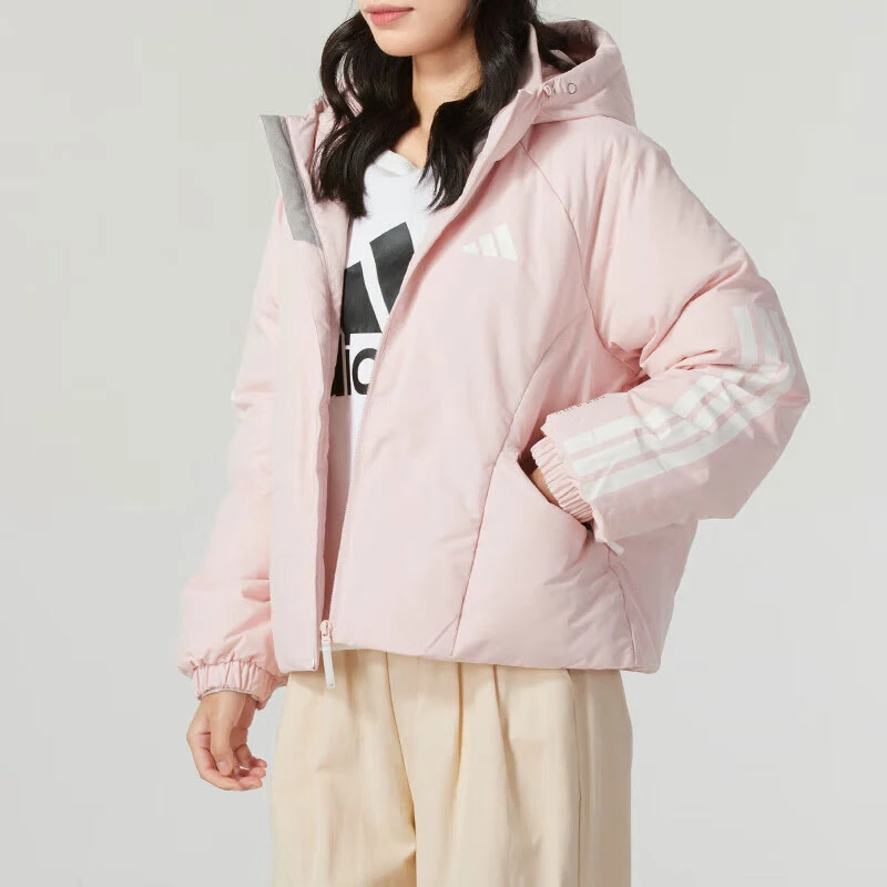 ADIDAS阿迪达斯女子面包服外套运动休闲保暖连帽羽绒服外套JG5921