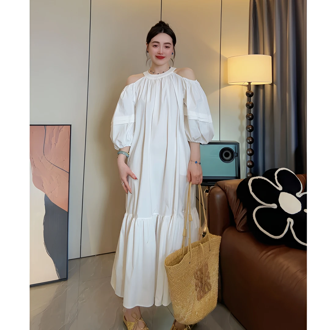 2025 静奢风断袖女士显瘦亲肤款连衣裙 【巴厘】夏新款优雅气质型99