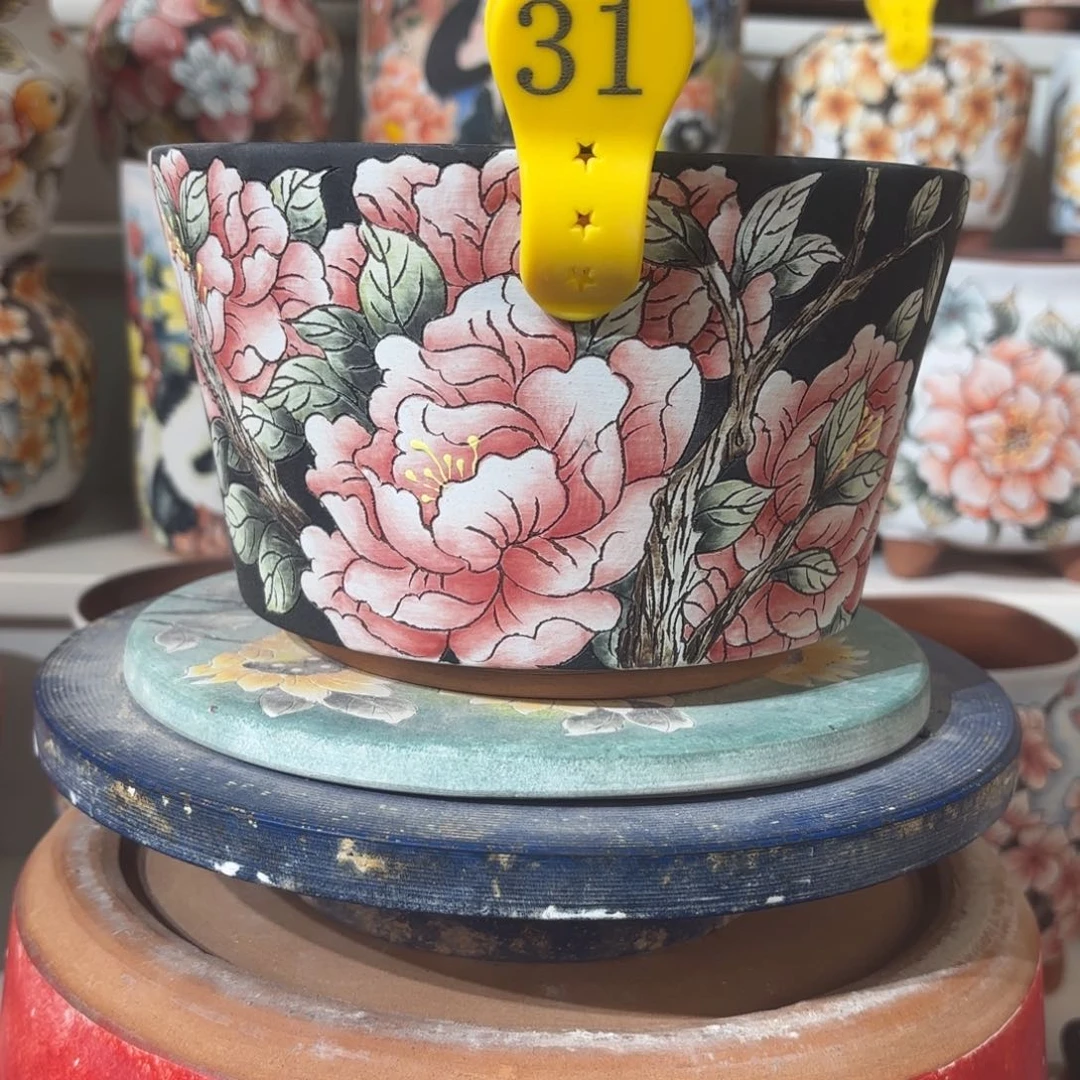 紫砂花盆池*水晶花盆31