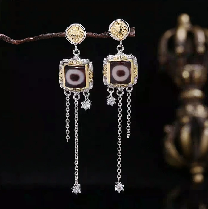 民族风百搭设计款天Y耳钉EH8527