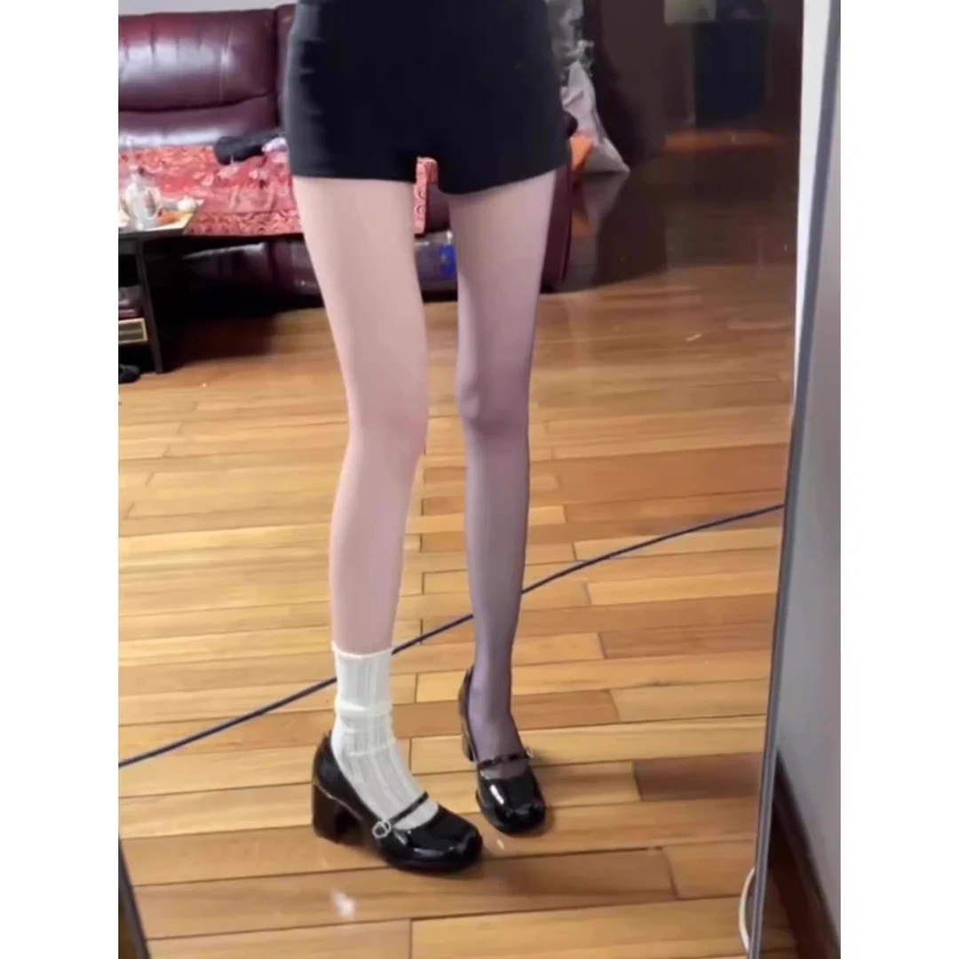 法式水钻粗跟玛丽珍高跟鞋女2025新款一字带圆头气质百搭浅口单鞋