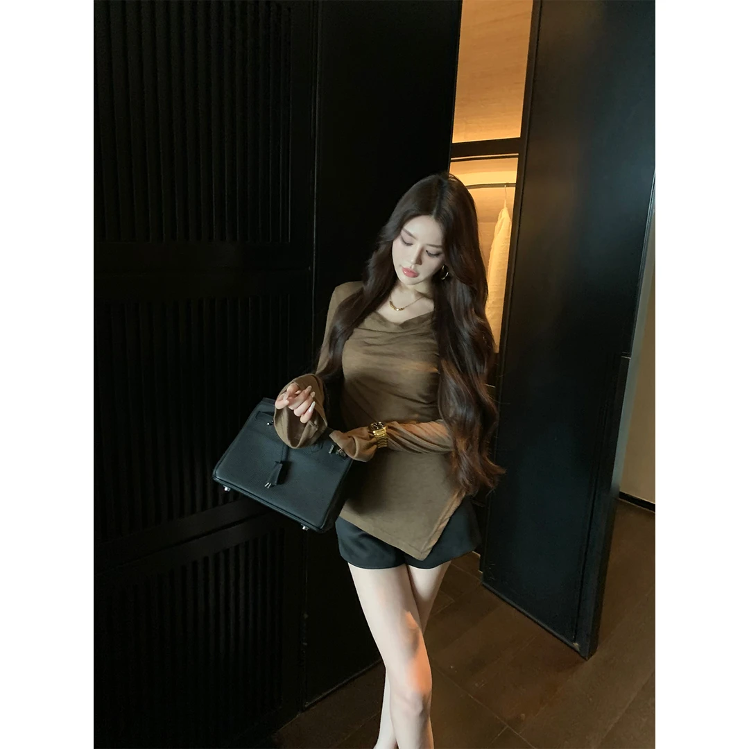 冯薪颖 裤子 夏季黑白休闲裤高腰显瘦短裤女 25919
