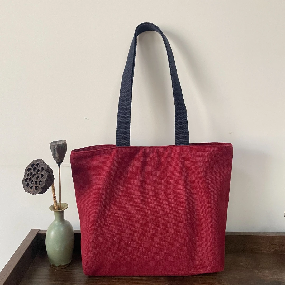 【手工不易，No退换】手工定制春季新款大容量托特包手提帆布包