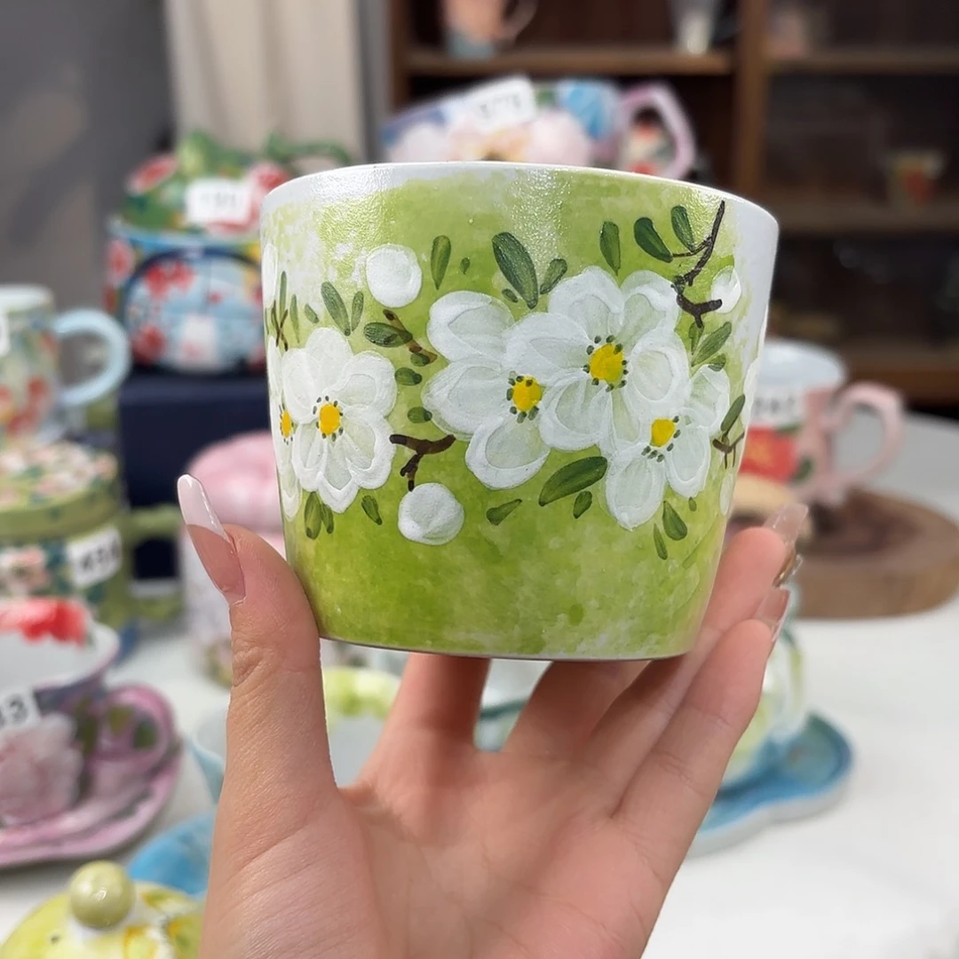 瓷片景德镇手绘高温釉下彩陶瓷茶具