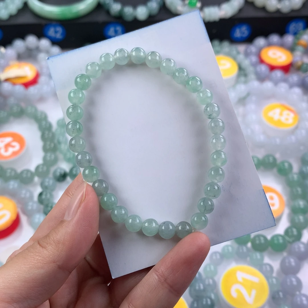 翡翠未镶嵌手链卡6.3