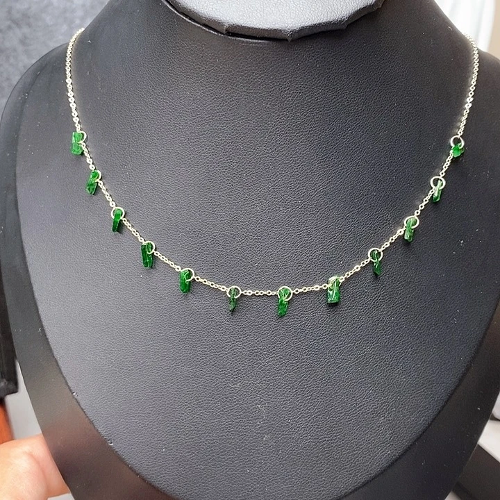 颈饰银S925镶嵌翡翠