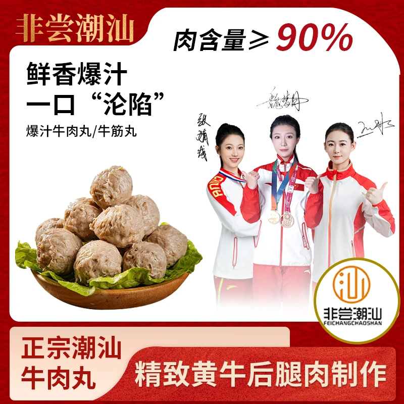 非尝潮汕正宗潮汕牛肉丸牛筋丸4斤10包火锅丸子爽口q弹