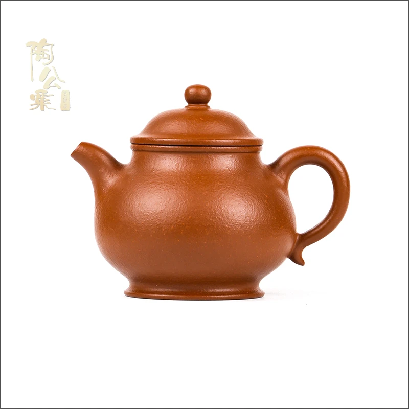 陶公粟原矿小煤窑朱泥《潘壶》270cc内推肖手制精美紫砂壶中容量