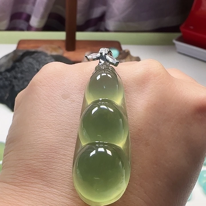 岫玉银S925镶嵌吊坠(不含链)