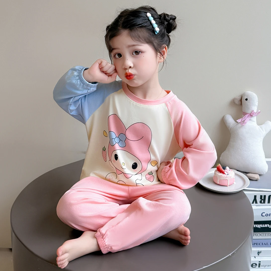 儿童睡衣a类纯棉春秋2025新款女孩套装女宝宝秋季长袖女童家居服