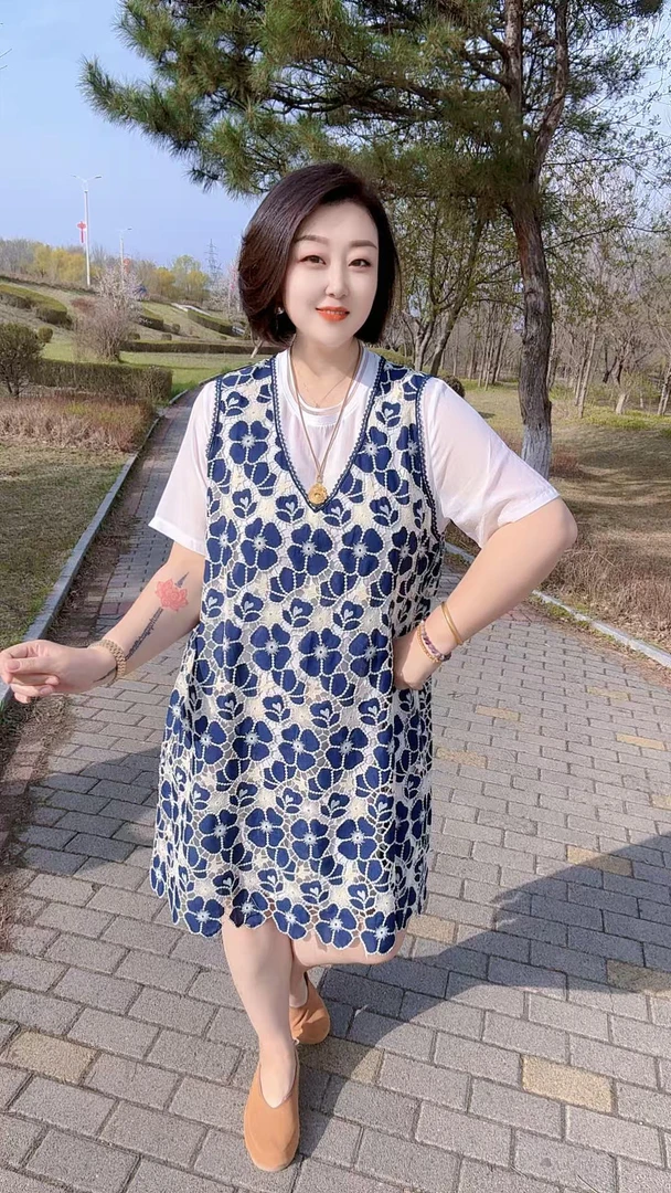 【聪姐推荐】7517法式休闲气质高级感显瘦连衣裙（裙长97，胸围122）