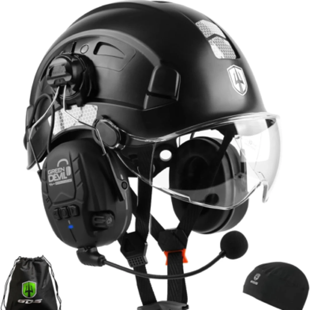 全域型救援头盔。蓝牙拾音主动降噪防水耳机+7档调节头灯，全套