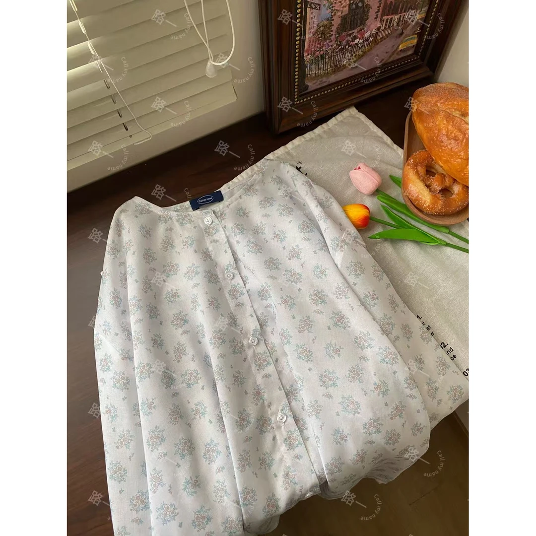 韩国代购.Call my name苏菲花园 棉麻空调衫L25062153