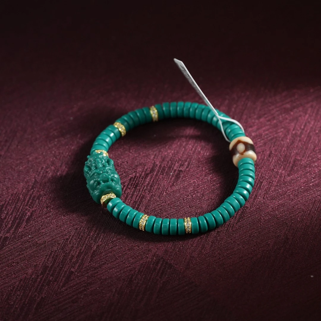 【老掌柜】雪巴琉璃大威德玛瑙手串/B063012