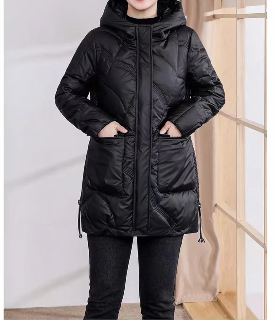 Y653  妈妈冬装外套棉服中长款大码棉袄女秋冬新款冬季棉衣