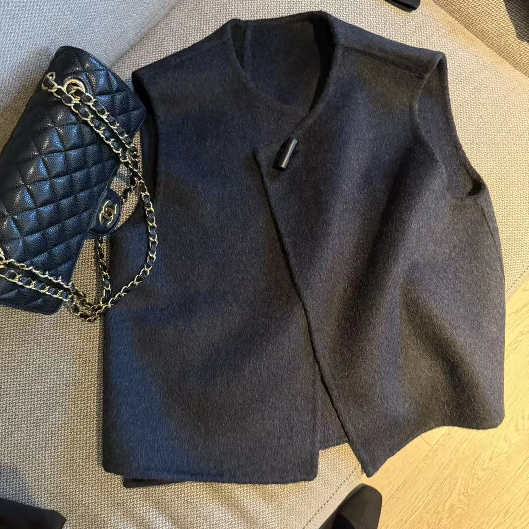 阿黎精选-------秋冬双面羊毛高品质简约大气马甲