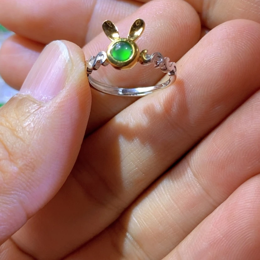 【闪购商品】翡翠挂件银S925镶嵌天然翡翠