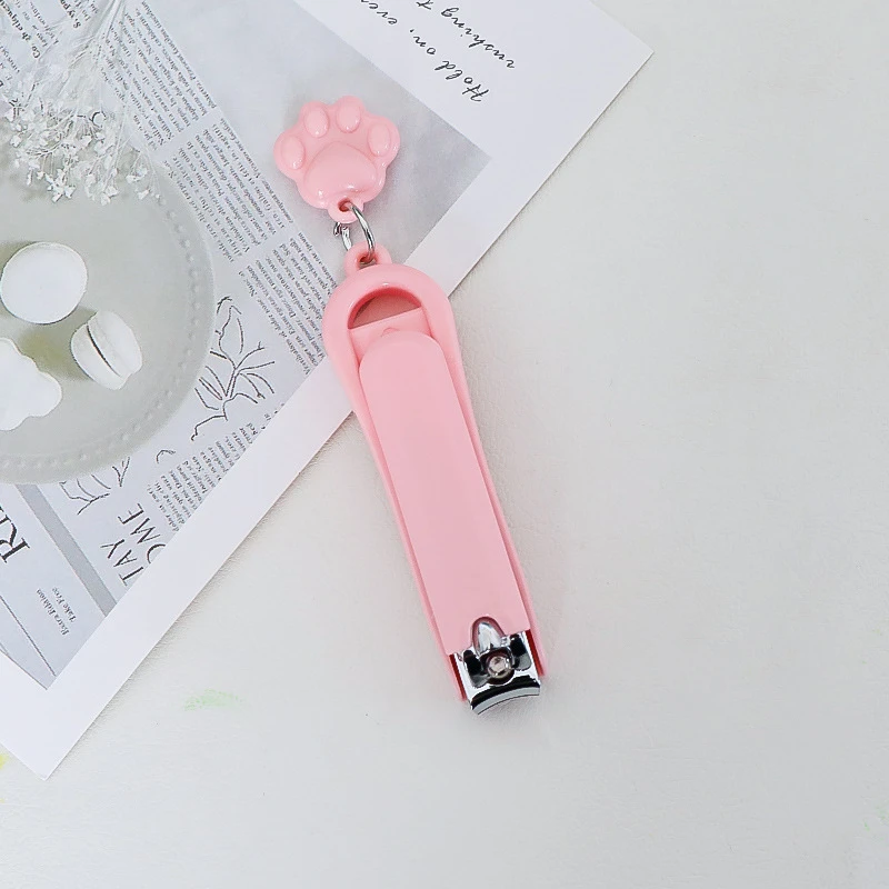 创意卡通猫爪吊坠指甲刀小巧便携指甲剪不锈钢指甲钳防飞溅美甲刀